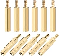 Vista 8 de uxcell M2.0.197x0.157 in+0.157 in macho-hembra latón hexagonal PCB placa base separador separador para FPV Drone Quadcopter, computadora y placa