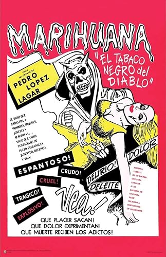 Scorpio Posters Marihuana - Spanish Vintage Movie Advertisement Mini Poster 11.5" x 17.5" Laminated