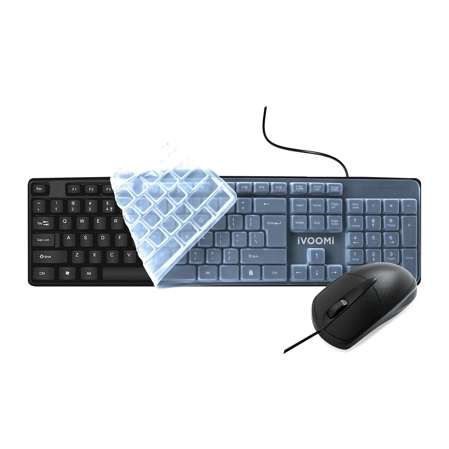 Wired Keyboard and Mouse Combo, BIS Approved, Full-Size Layout with Numeric Pad, Spill Resistant, Rupee Key, for Win/Mac/Linux, BIS Approved, Included Free Keyskin - 1 Year Warranty-image-27