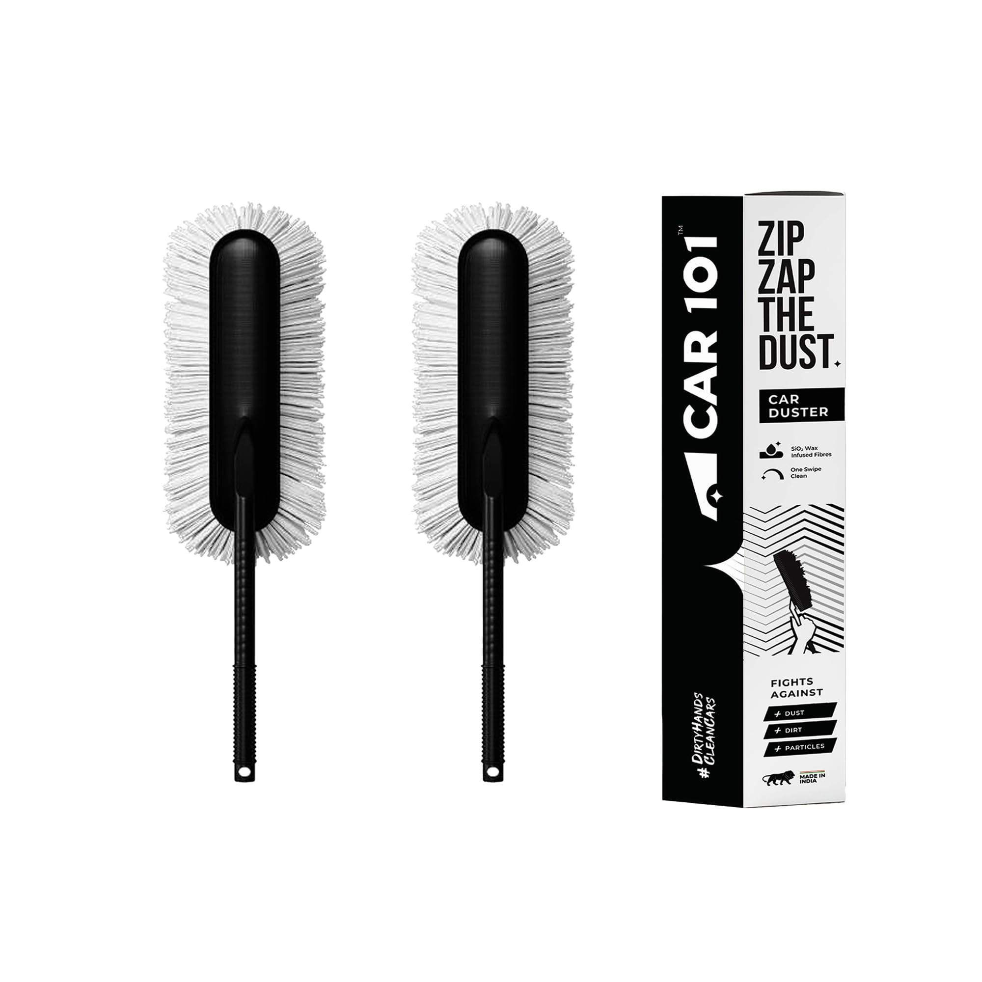 CAR101 Zip Zap Car Duster - Pack of 2 | Ceramic Wax Infused