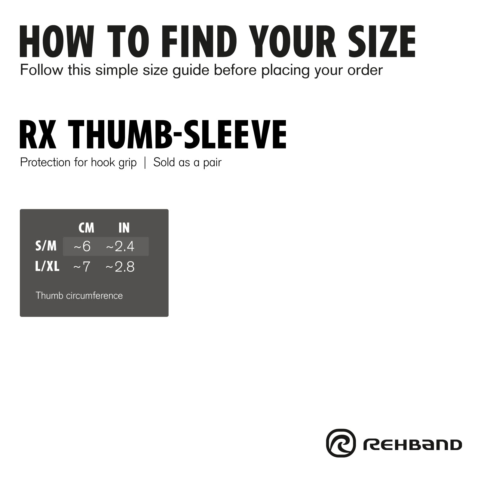 Rehband RX Thumb Brace, 1 Paio, Protezione del Pollice per l'allenamento della Forza, Neoprene da 1,5 mm, Protezione della Presa a Gancio