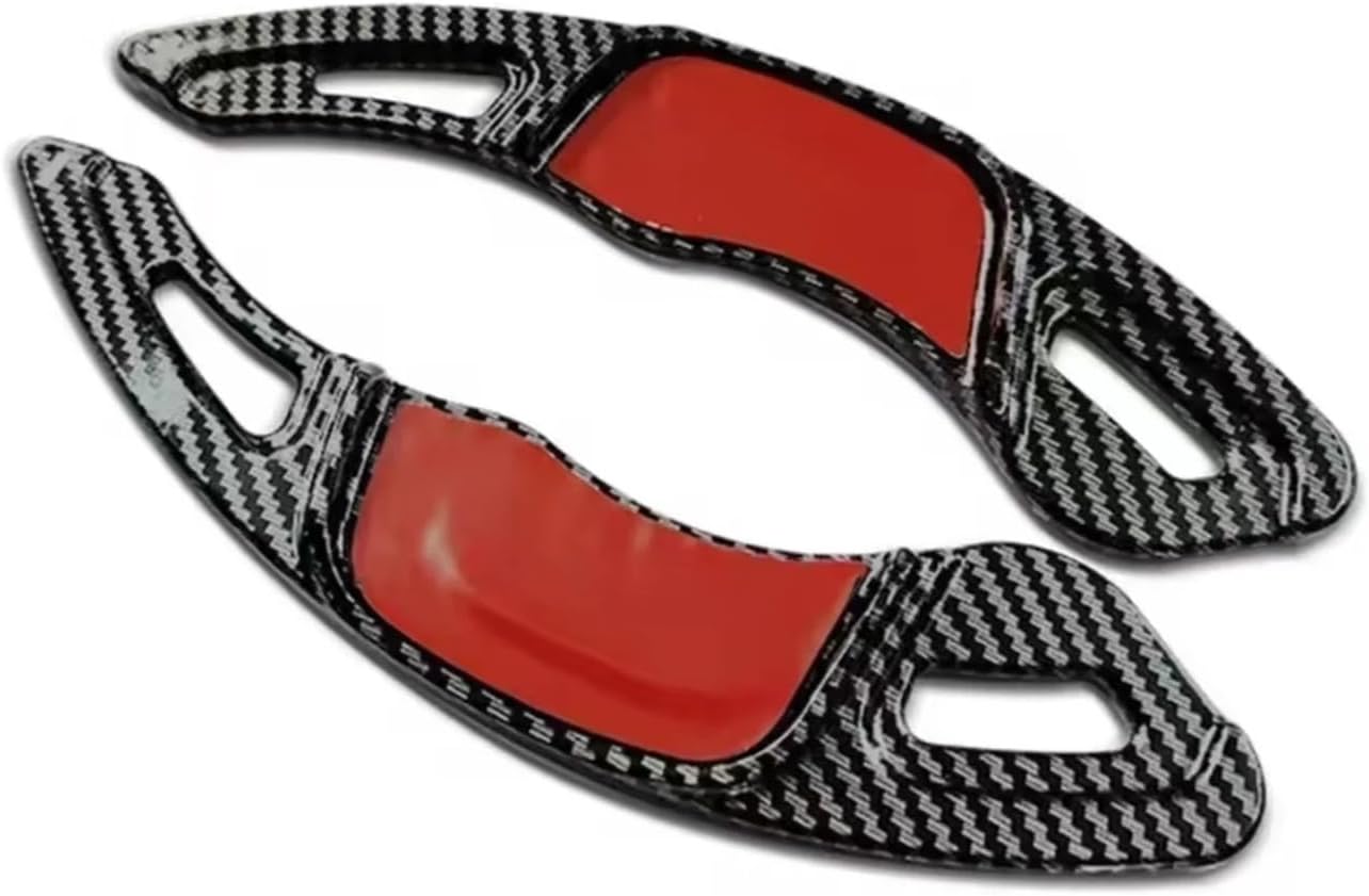 MUSM 2pcs Carbon Fiber Pattern Pattern Pattern Pattern Car Steering Wheel Shift Paddle Extension Shifters Fit for VW Fit for Golf 7 Rline 7.5 GTI Fit for Tiguan, Sagitar Polo MK7 GTD GTE(2PCS Black)