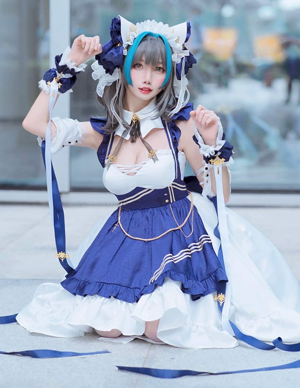 Amazon.co.jp: 漫尚cosplay アズールレーン チェシャー ワンピース