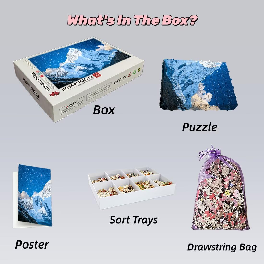 1000 sztuk puzzli dla dorosłych, gwiaździsta noc dla dorosłych 1000, niemożliwe puzzle, klasyczne, wymagające gry edukacyjne, drewniane puzzle dla rodzin, motyw dekoracyjny: góra, 2266