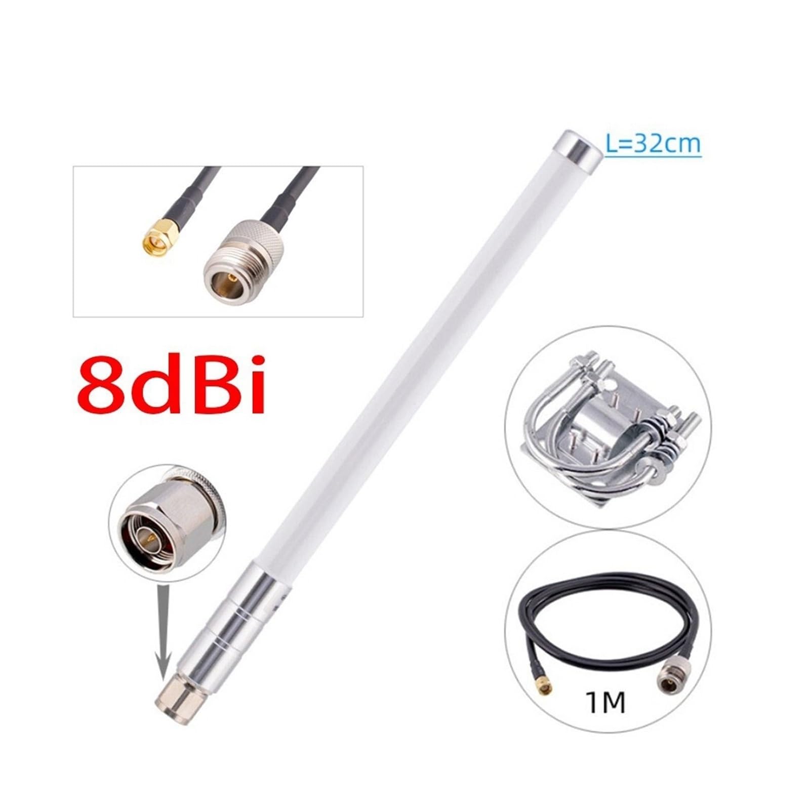 8dbi lora he-lium mi-net antenne E-U868m HZ 915M-Hz Antenne de passerelle 32cm compatible avec He-Lium R-A-K Point chaud H-n-t Mineur