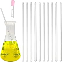 Glass Rods, Crystal Rods for Laboratory School, Stirring Rods, Stir Rod Mixing Tools with Both Round Ends for Lab Kitchen Science (10pcx15cm)