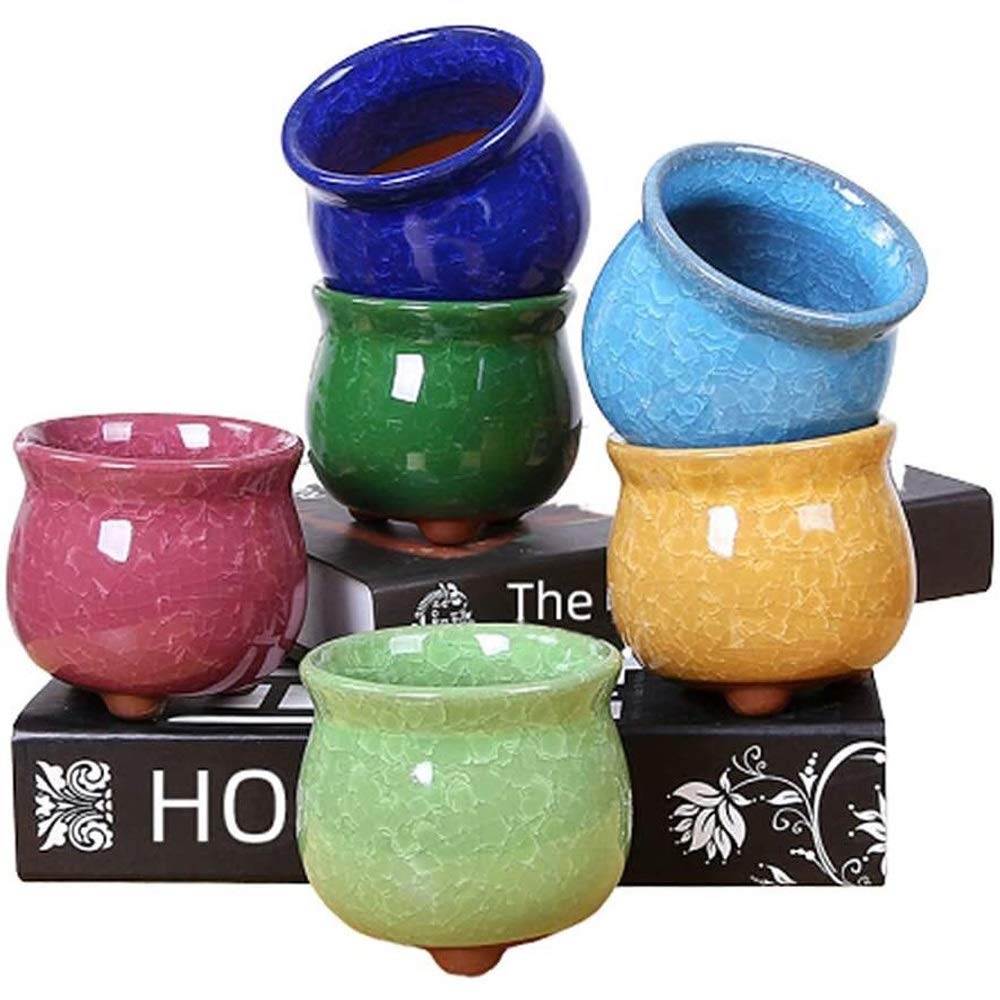 Doniczka na sukulenty ceramiczna kolorowa runo ceramiczna doniczka na kwiaty do wewnątrz roślina mała donica do roślin domowych doniczki ogrodowe na zewnątrz doniczki ogrodowe (kolor: ciemny + zielony)