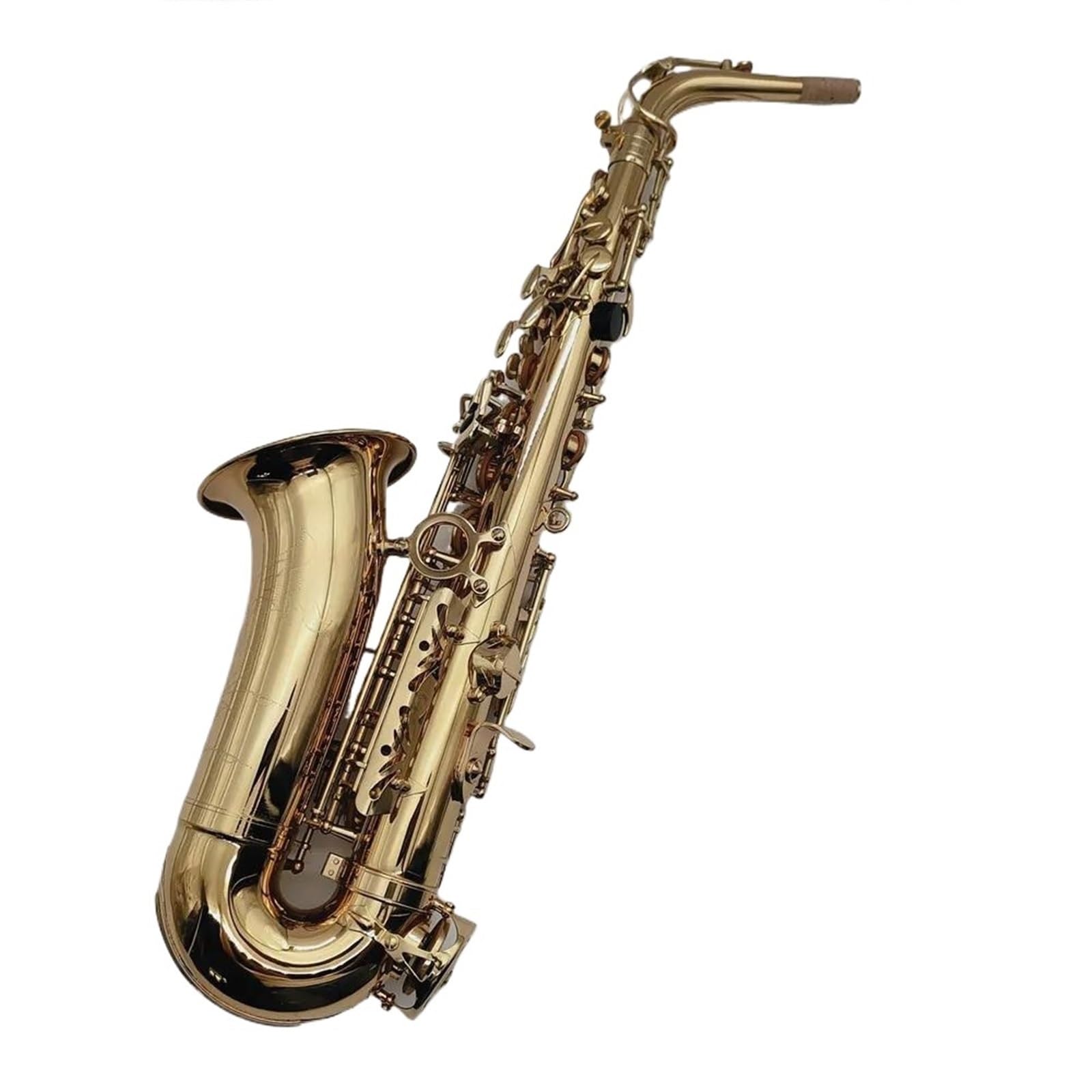 Saksofon Saksofon Altowy Eb Tune Mosiądz Złoty Lakier Instrument Muzyczny E-płaski Saksofon Z Akcesoriami Do Futerału (Color : Leather Case)
