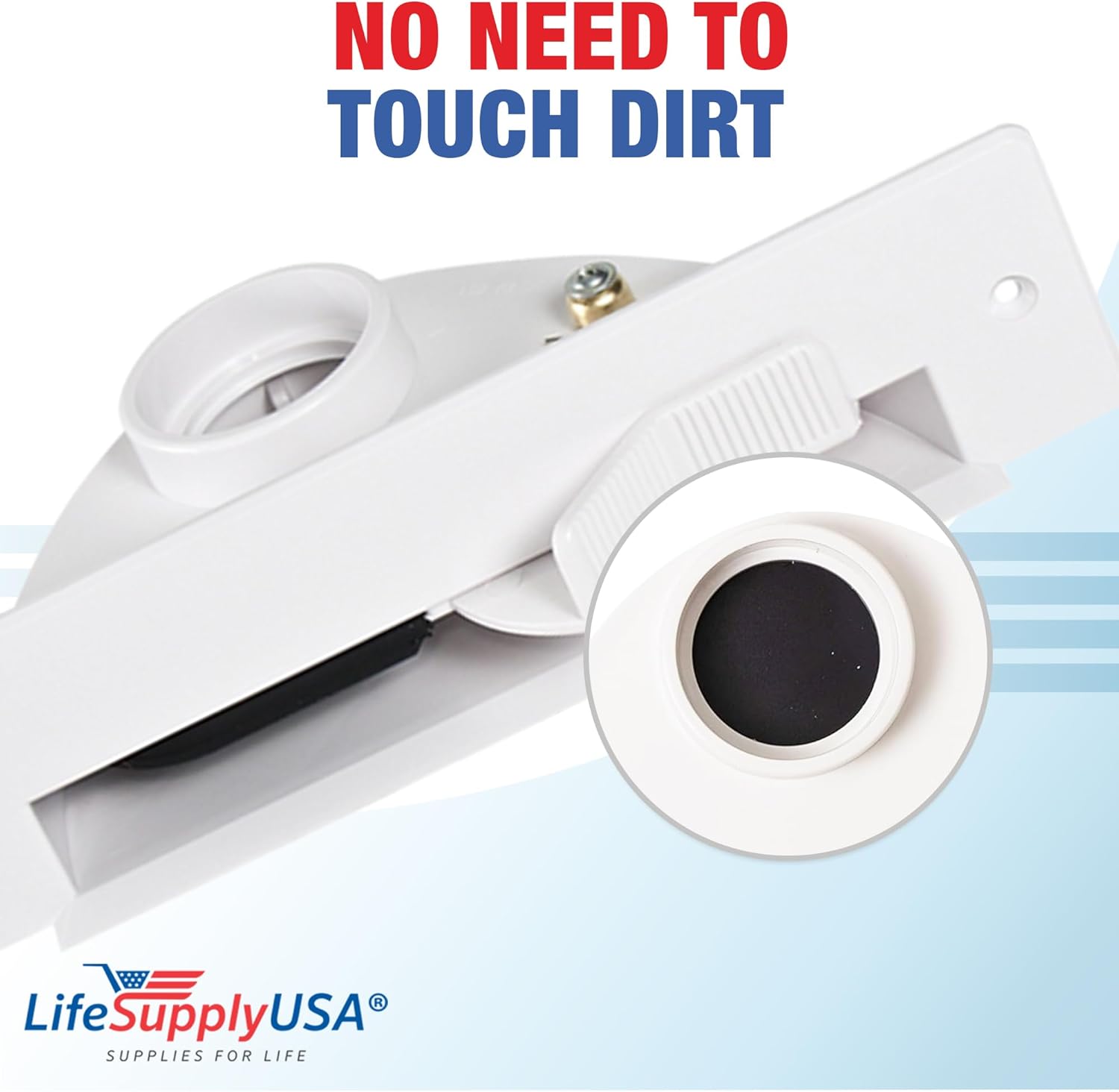 LifeSupplyUSA Central Vacuum Automatic Vac Dust Pan Sweep Inlet Valve White