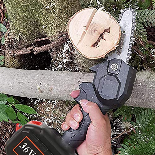 Gigilli 36VF Mini Chainsaw, 4000 mAh, 4-Inch Cordless Electric Portable Chain Saw with Copper Motor, One-Hand 1.5lb Lightweight, Pruning Shears Chainsaw for Wood Cutting, Tree Pruning and Gardening