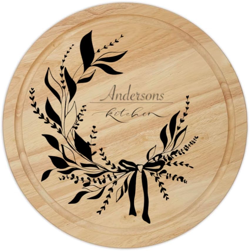 Personalised Chopping Board Cheese Board Wooden Cutting Board Wedding Gift Laser Engraved Housewarming Gift Custom Anniversary Mothers Day Gift for Couples & Families (Flower Family)