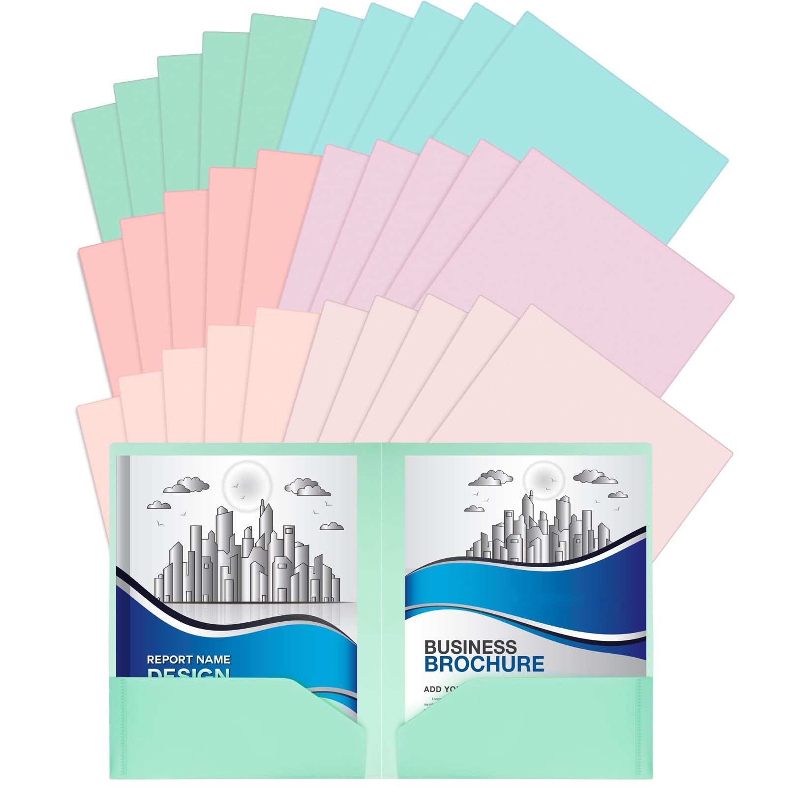 Photo 1 of Ctosree 30 Pcs Plastic Pastel Folders with Pockets, Muted Colors Plastic 2 Pocket File Folders Pack, Heavy Duty Folders with Pockets for Teachers,Students,Office and School,Letter Size,6 Colors