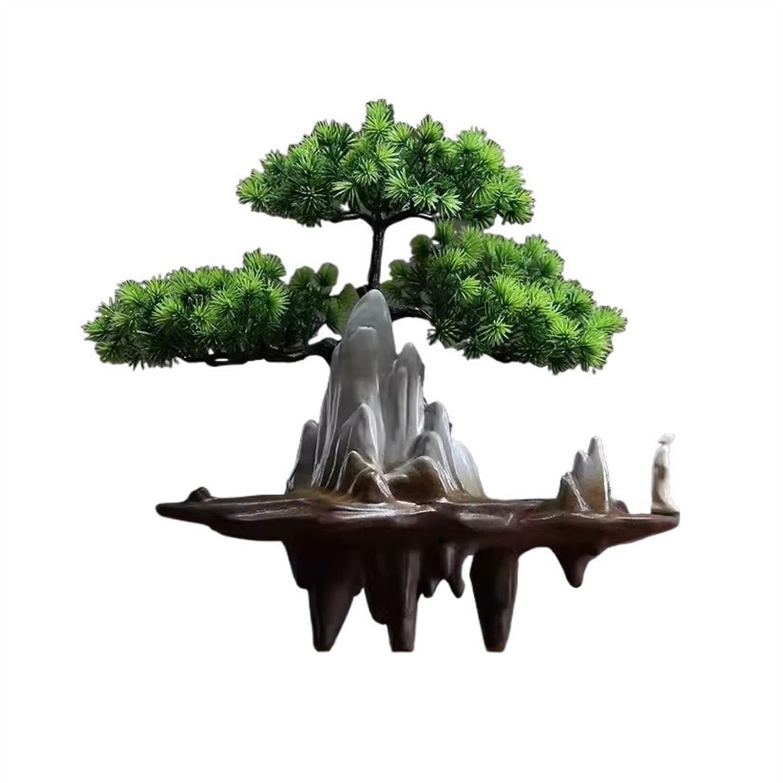 HCZKIUJY Bonsai Potted Plant Decorations Small Ornaments Simulation Greenery Bonsai Pine Tree Living Room Entrance Desktop Decorations Plant