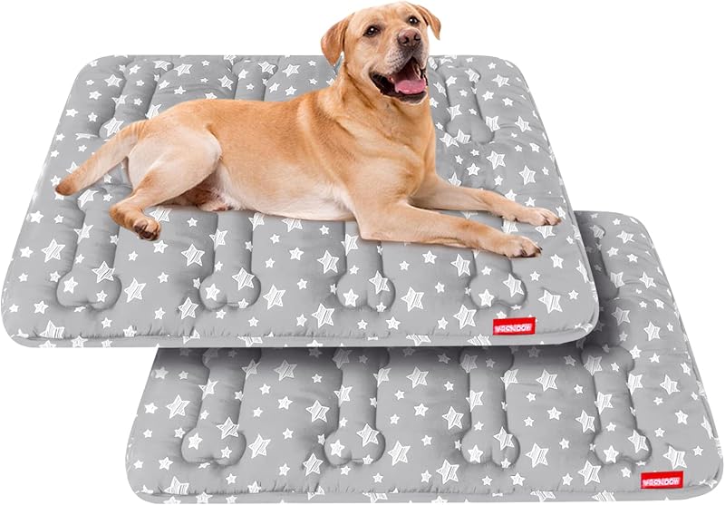 Tapete para Cama e Caixa de Transporte para Cães Moonsea com Estampa de Estrelas 91,44 x 58,42 cm, Pacote com 2