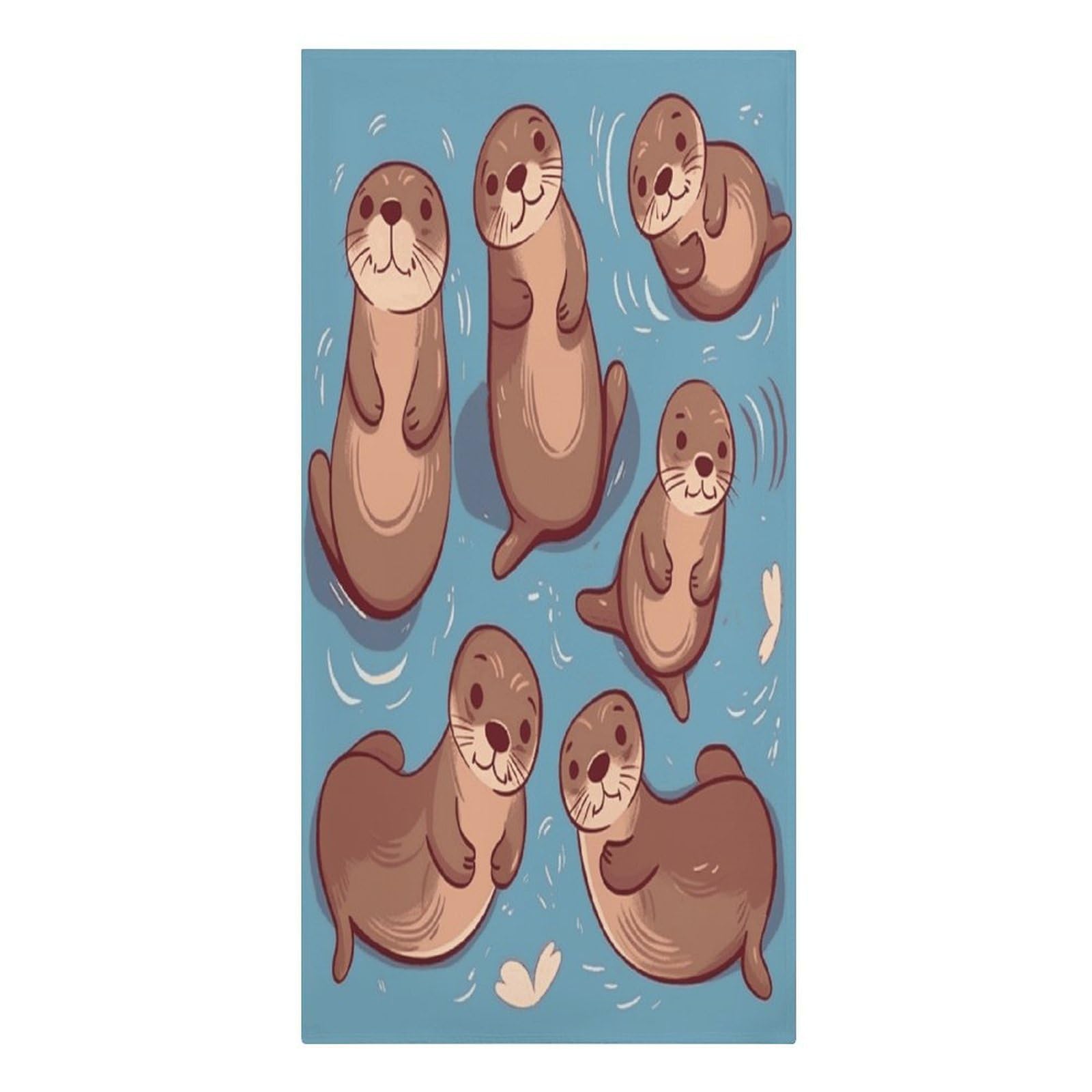 FekiLoot Animal Cute Brown Otters Towels Lightweight Thin Beach Towel Classic Soft Large Pool Towel Highly Absorbent Sand Free Bath Towels Travel Blanket for Vacation Essentials Adult Gift 30" X 61"