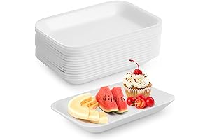 60 Pcs White Foam Meat Trays for DIY Crafts, Supermarket, BBQ, and More