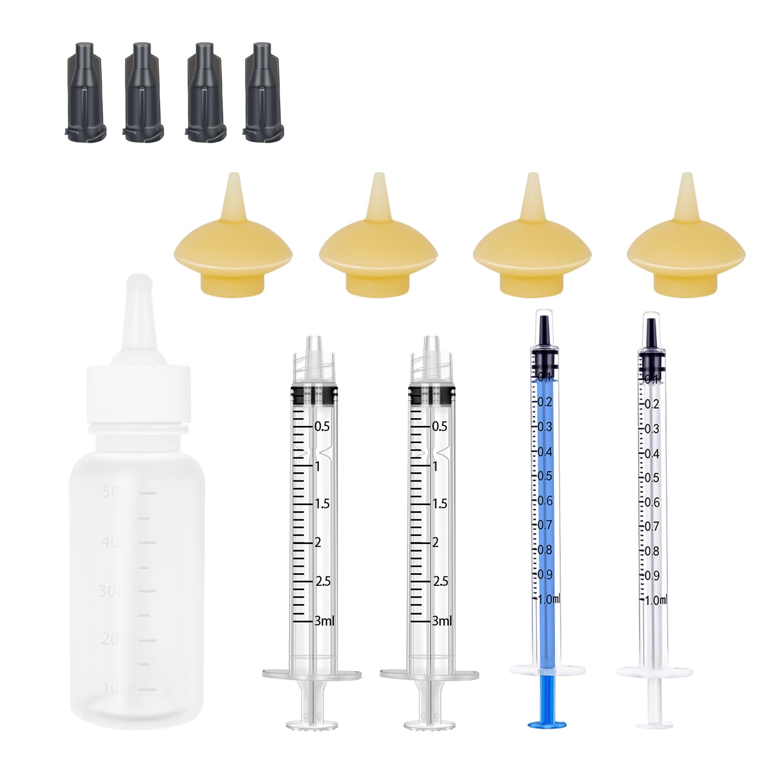 Mini Pet Feeding Bottle and Syringes with Nipples for Small Cat Dog Animals (Model 4)
