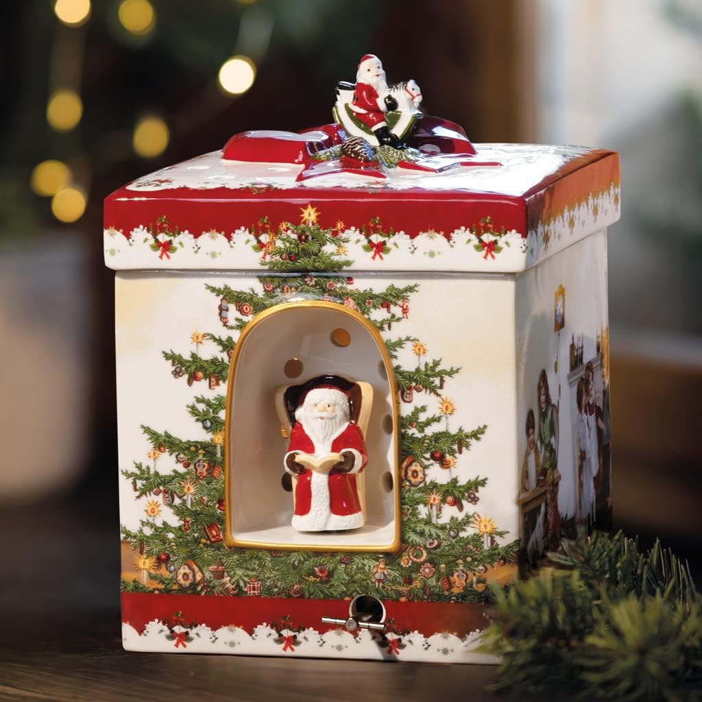 Villeroy & Boch Christmas Toys Collection, Package Decoration, Tealight Candleholder That Plays Music, 6.5 x 6.5 x 8.5 in, Porcelain, Multicolored - Image 2