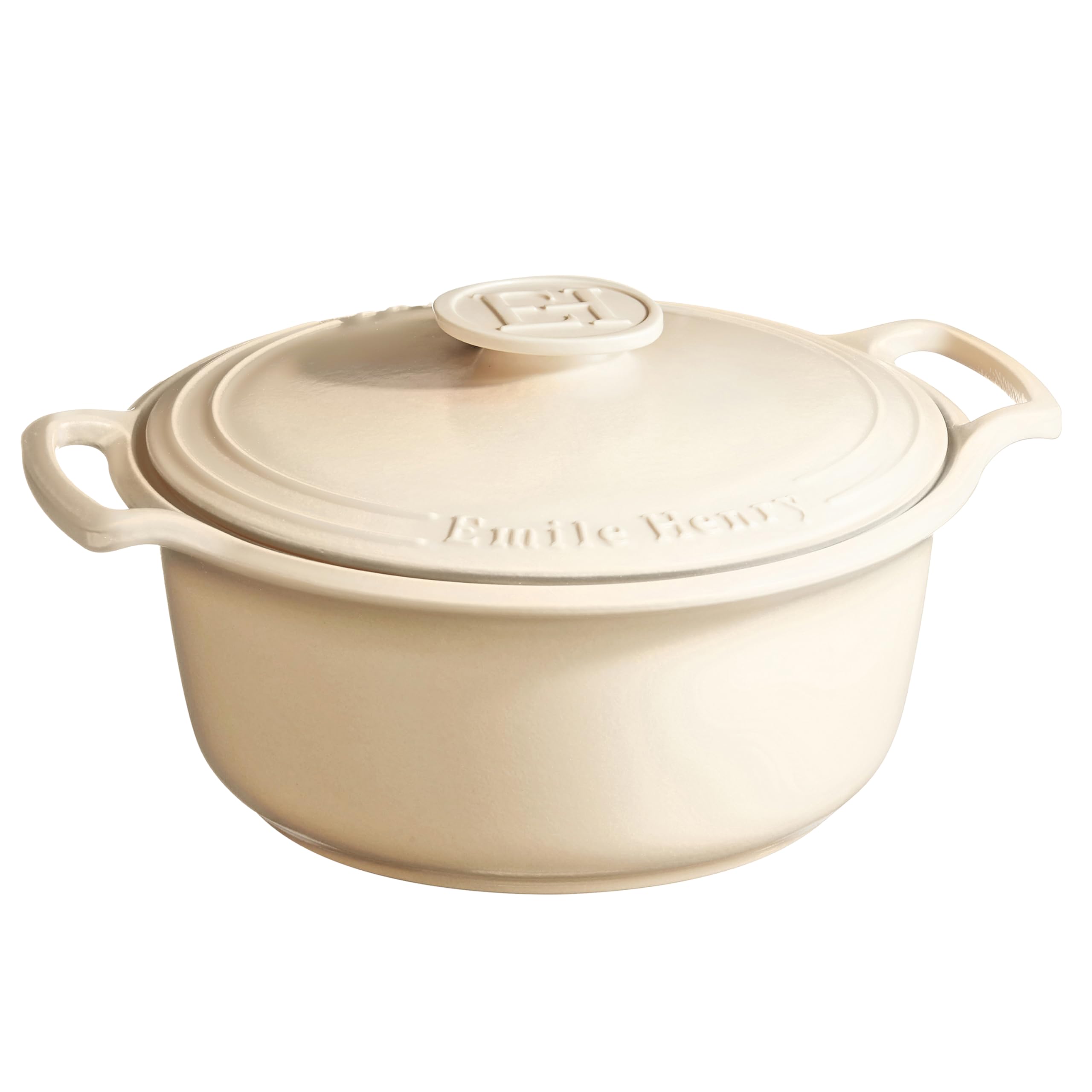Emile Henry Made in France SUBLIME Ceramic 7.5 qt. Round Dutch Oven, Creme