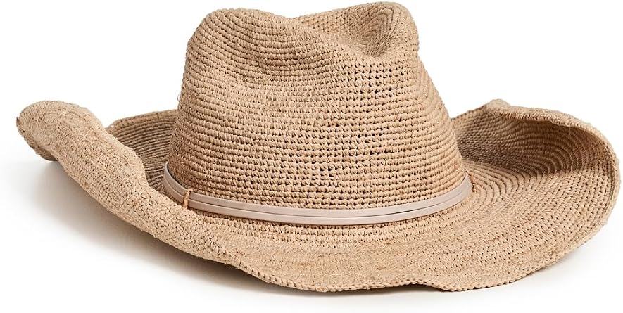 Hat Attack Womens Raffia Crochet Cowboy Hat