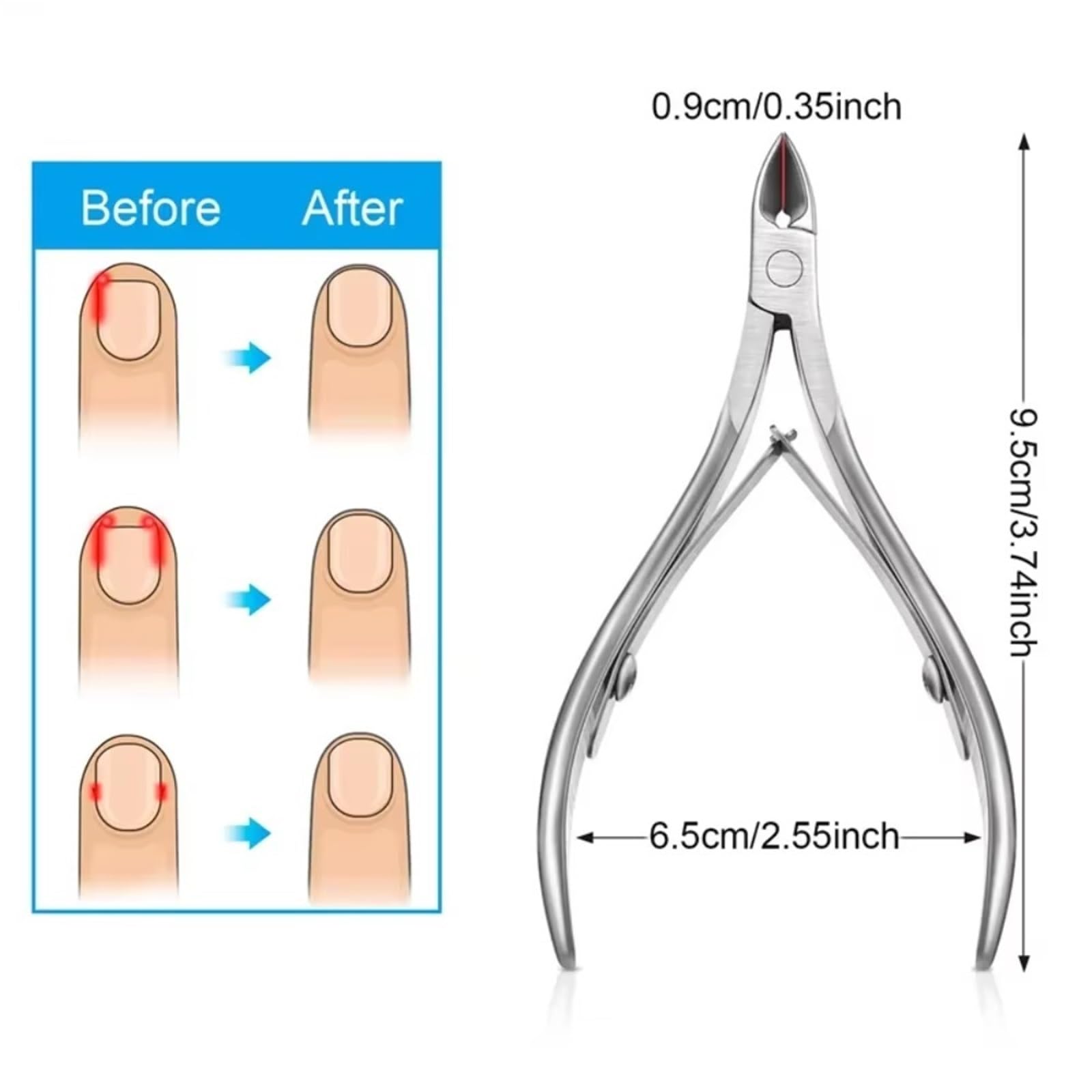 Ciseaux coupe-ongles en acier inoxydable, Kit de soins, dissolvant de peaux mortes, exfoliant, professionnel 10/5/2/1 pièces(10pcs)