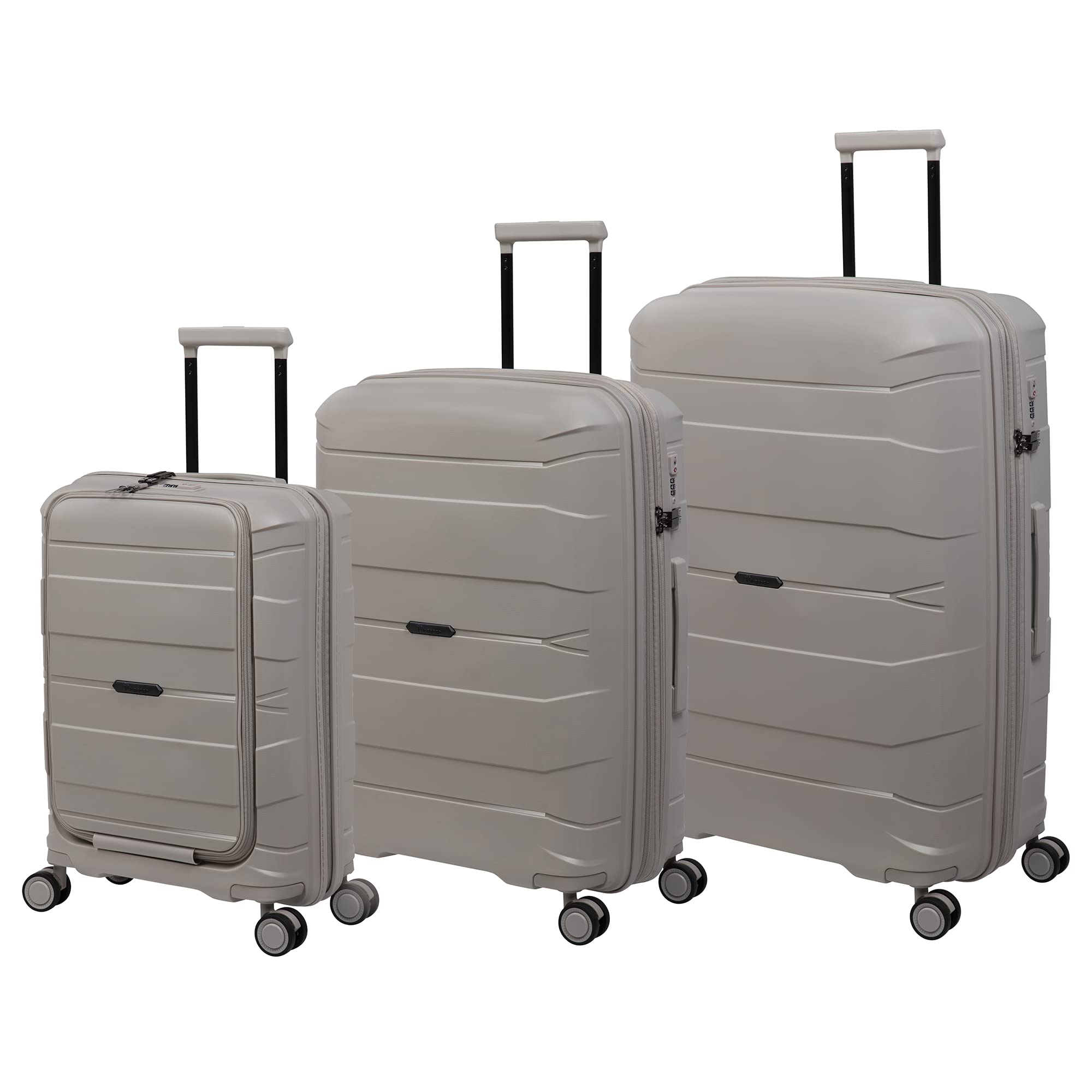 it luggage Momentous 3 Piece Hardside 8 Wheel Expandable Spinner, Pumice Stone, 3 Pc Set