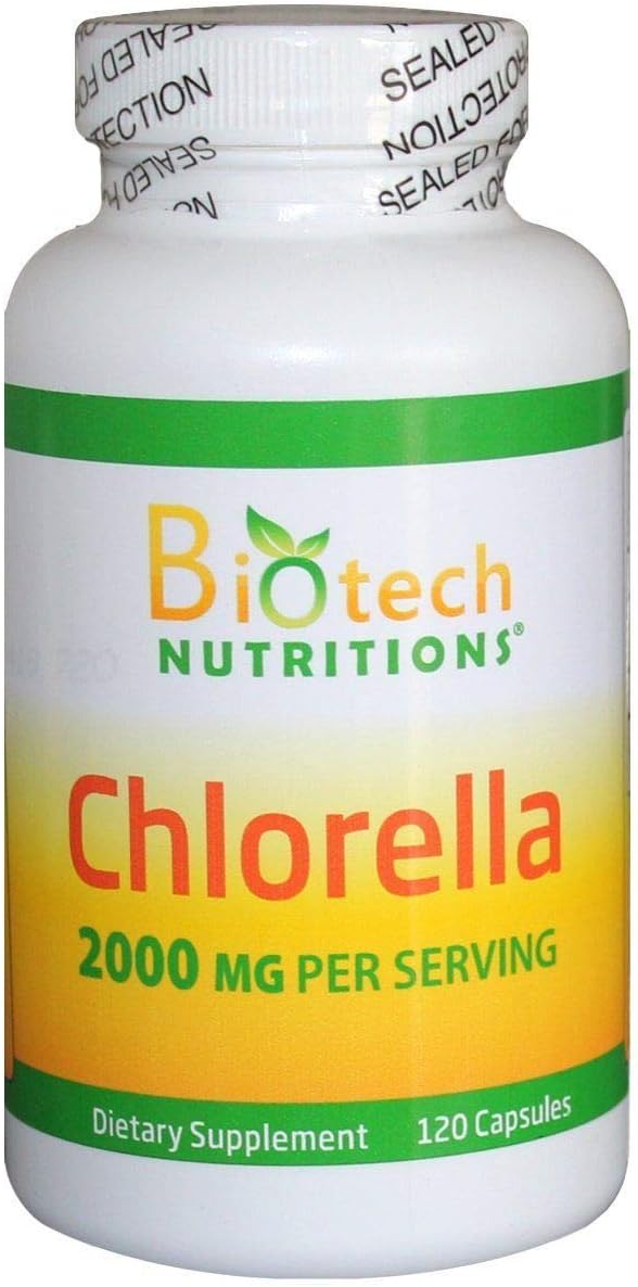 Chlorella 2000mg Vegetable Capsules, 120 Count