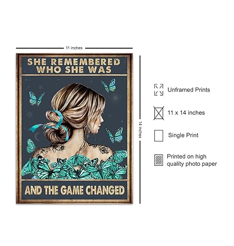 Miniatura 2 de Teal Blue Boho Wall Art 11x14 - Inspirational Quotes for Women - positive affirmation - Motivational Wall Decor - Boho-chic Decoration - She