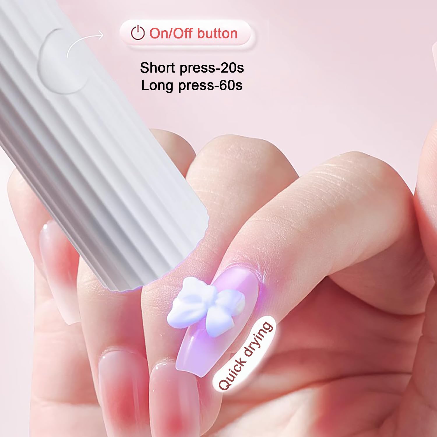 SHUBEIEUMI Mini UV Lamps for Gel Nails Handheld UV Nail Lamp, LED UV Light for Gel Polishes and Nail Gel Strips - Image 3