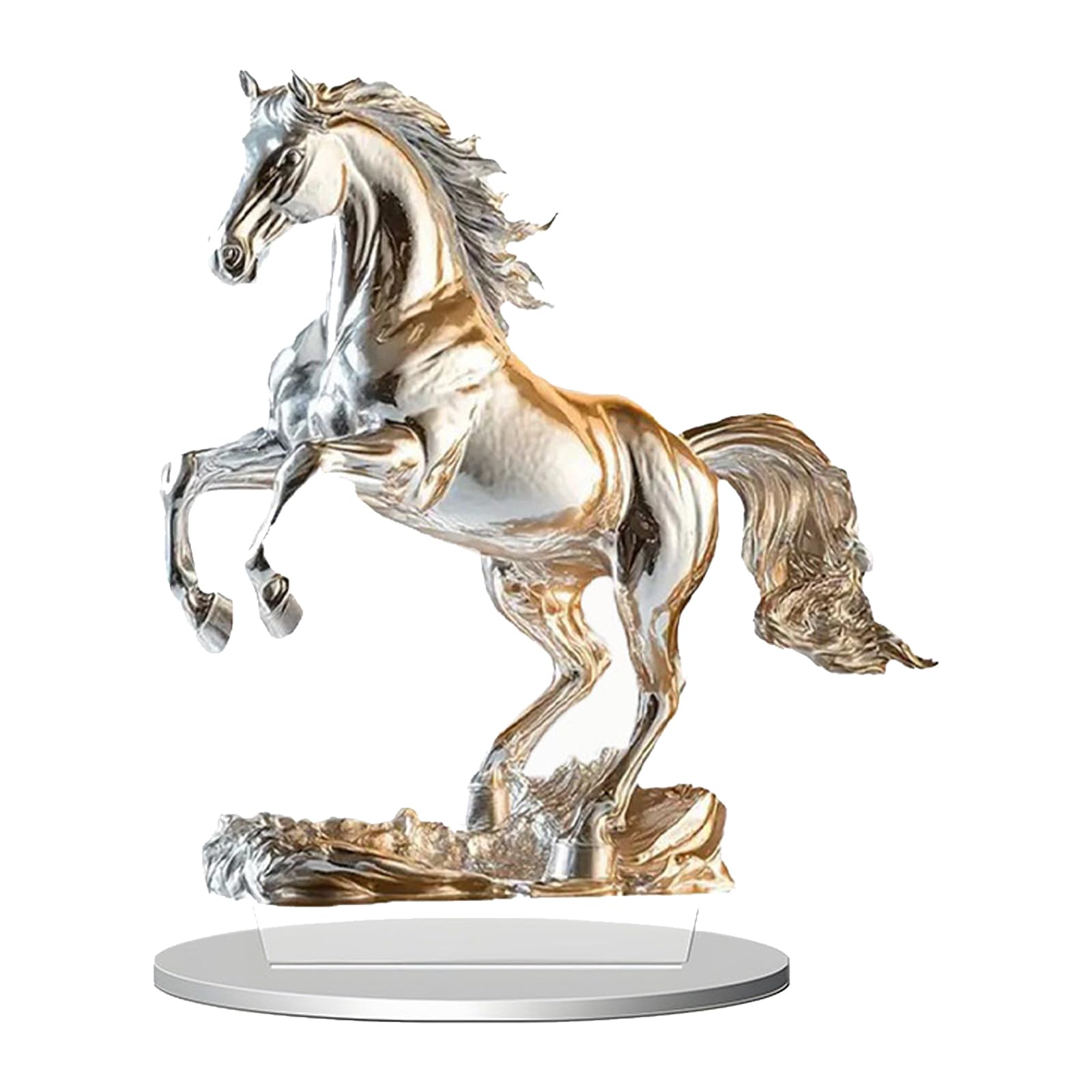 KAQNTUD Lucky Wealth Horse Statues Acrylic Animal Sculptures Feng Shui Ornament Collectible Figures for Home Office Decorations Animal Statues Sculpture