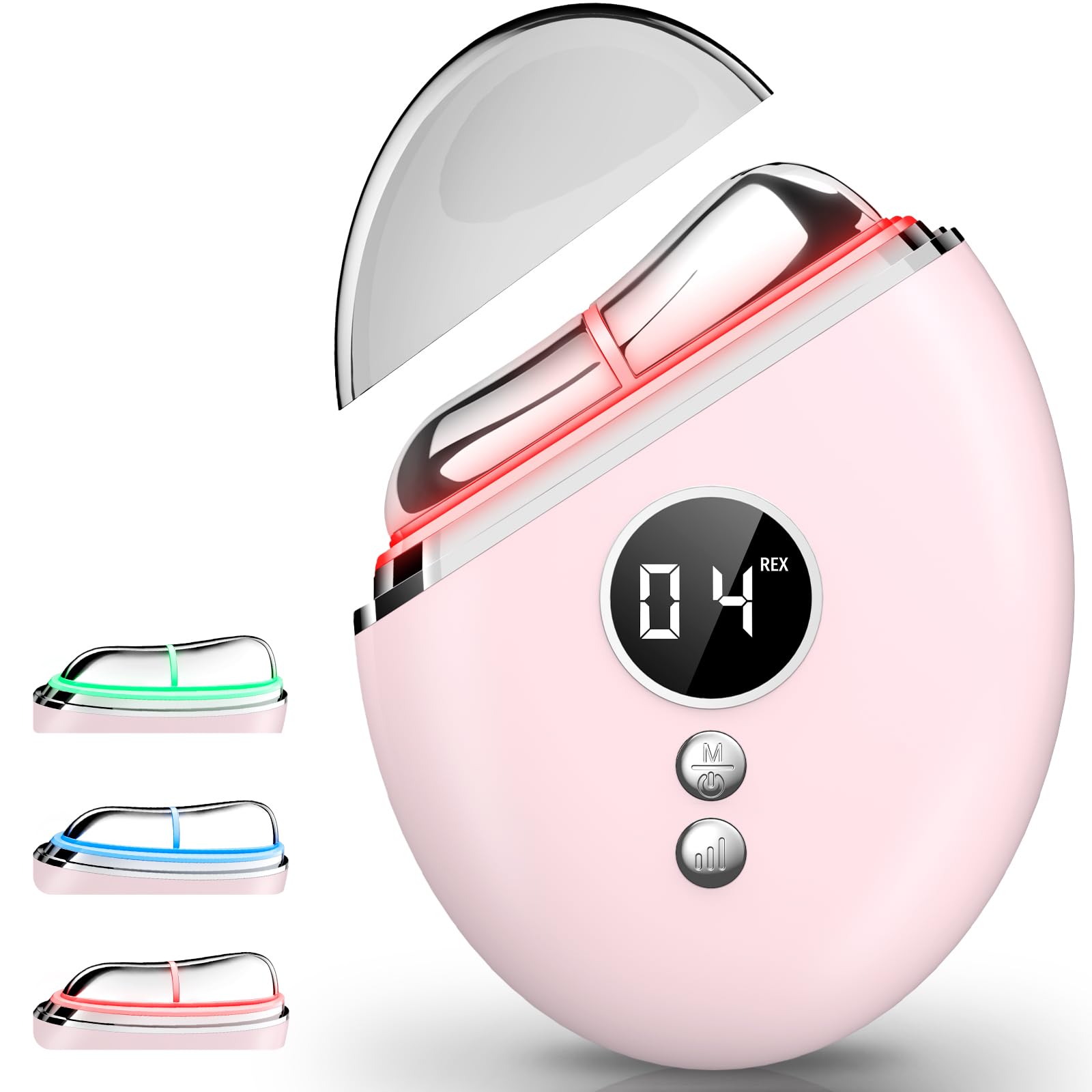 EMS Gua Sha, Gesichtsmassagegerät Gua Sha Elektrisch mit Smart 3 Modi Anti-Falten Schönheit Gerät, EMS Gesichtsmassage mit Vibration & Wärme für Gesichtsstraffung, Anti Falten Anti Aging - 1