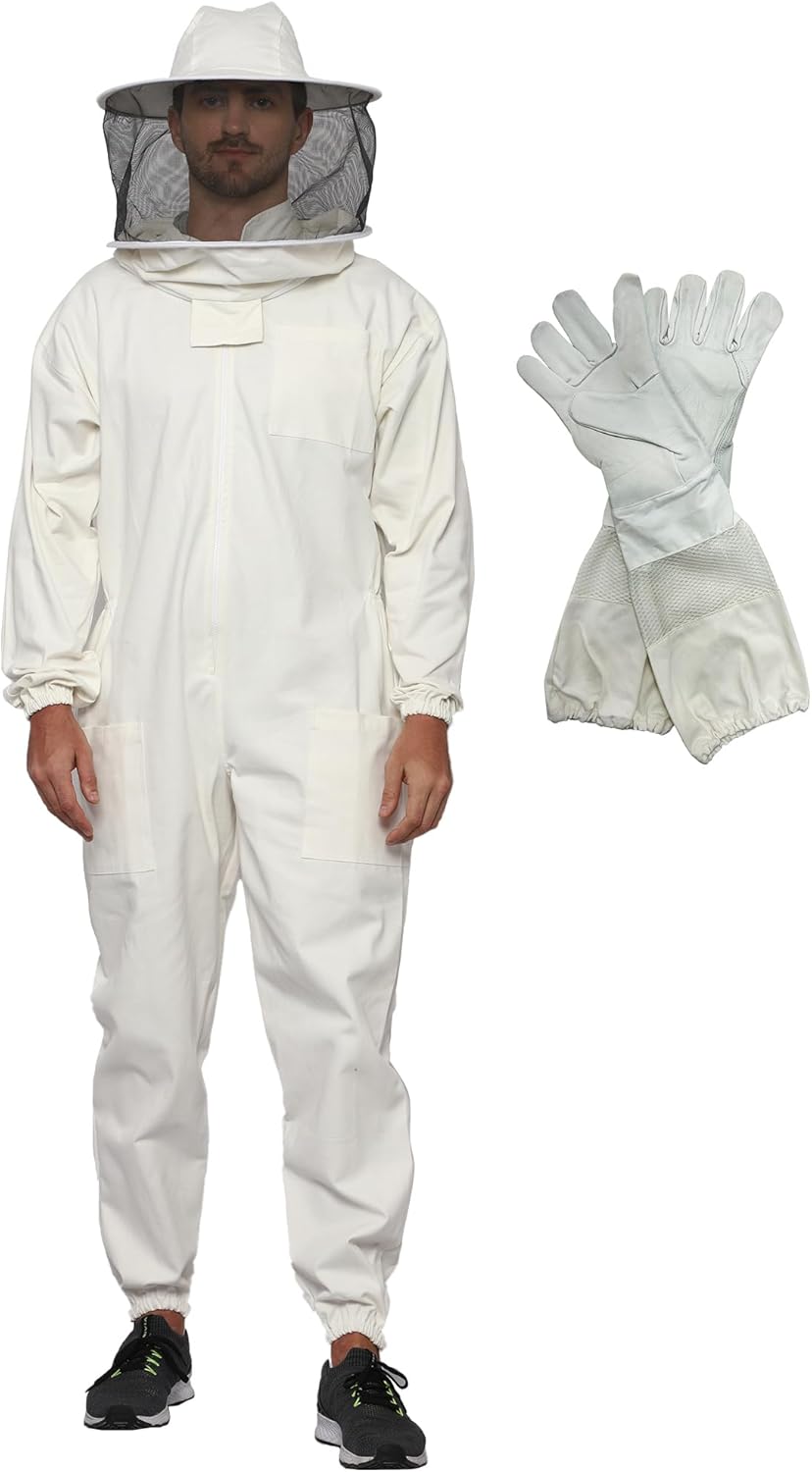 BeeAttire Bee Suit with Round Hood Cotton Thick StingLess Protection