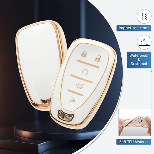 Miniatura 4 de Funda para llavero compatible con Chevy, funda de TPU suave para llave de Chevrolet Equinox Malibu Camaro Traverse, Para Chev 5 Botones