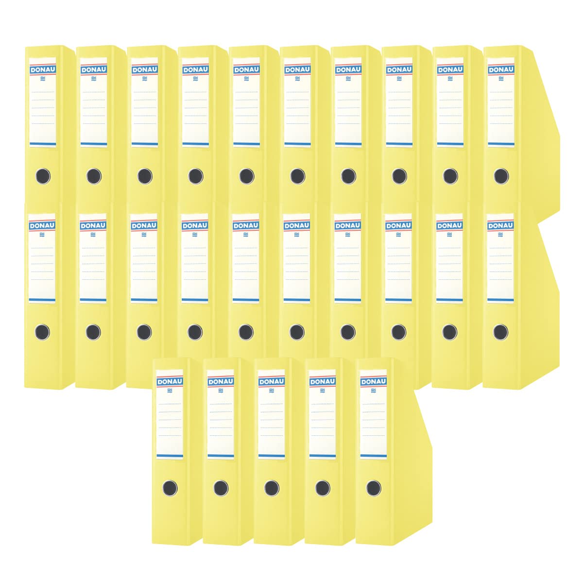 DONAU 3949001PL-11 Stehsammler Stehordner Archive Box Pappe/ 25er Pack/ 25 Stück/ Karton - Gelb /bis zu 750 Blatt Für Büro, Schule und Zuhause zur Aufbewahrung von Dokumenten im A4 Format
