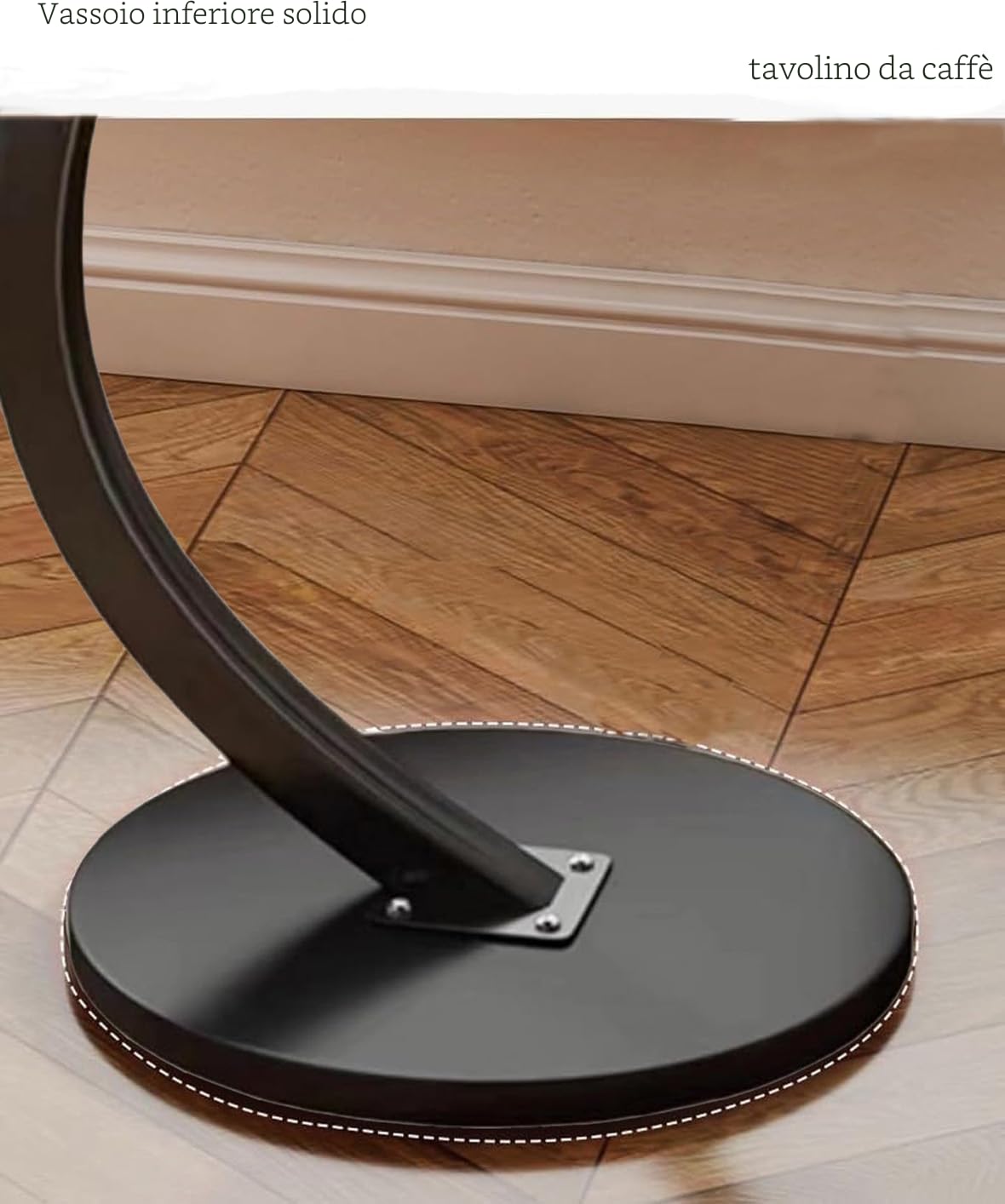 Tavolino in Legno, Tavolino da Caffè Rotondo, Piccolo Tavolino a Forma di C, Diametro del Piano 40 cm, Altezza 60 cm, Tavolino per Divano, Soggiorno
