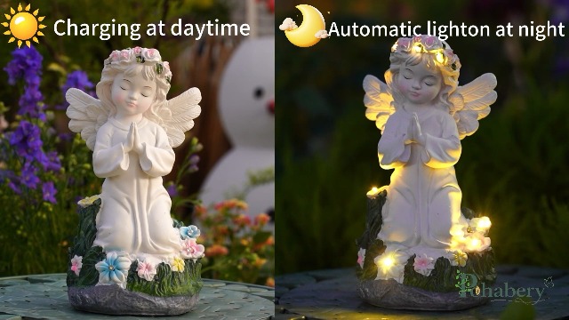 Amazon.com: Pohabery Angel Garden Decor Statue Solar Angel