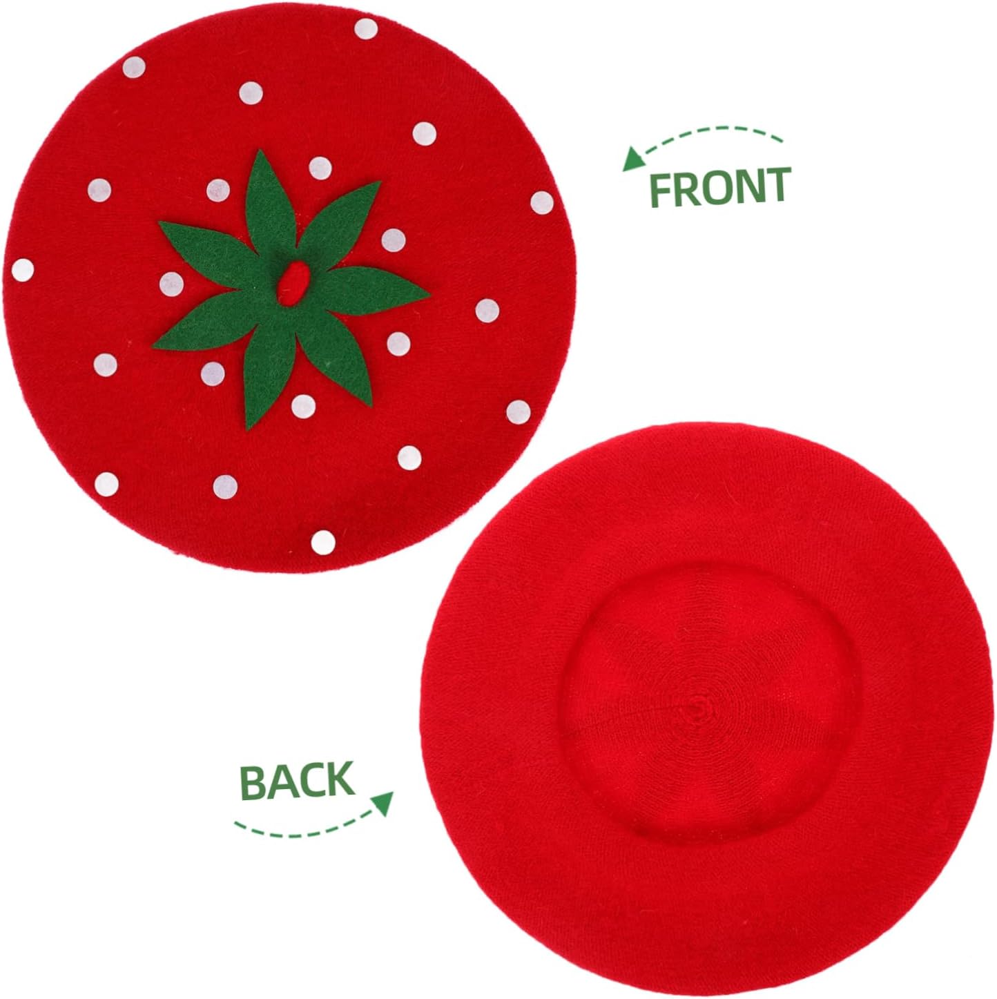 Cute Wool Costume Hat for Kids Strawberry Beret Hat for Parties Cosplay and Holiday Dress-Up - Image 3