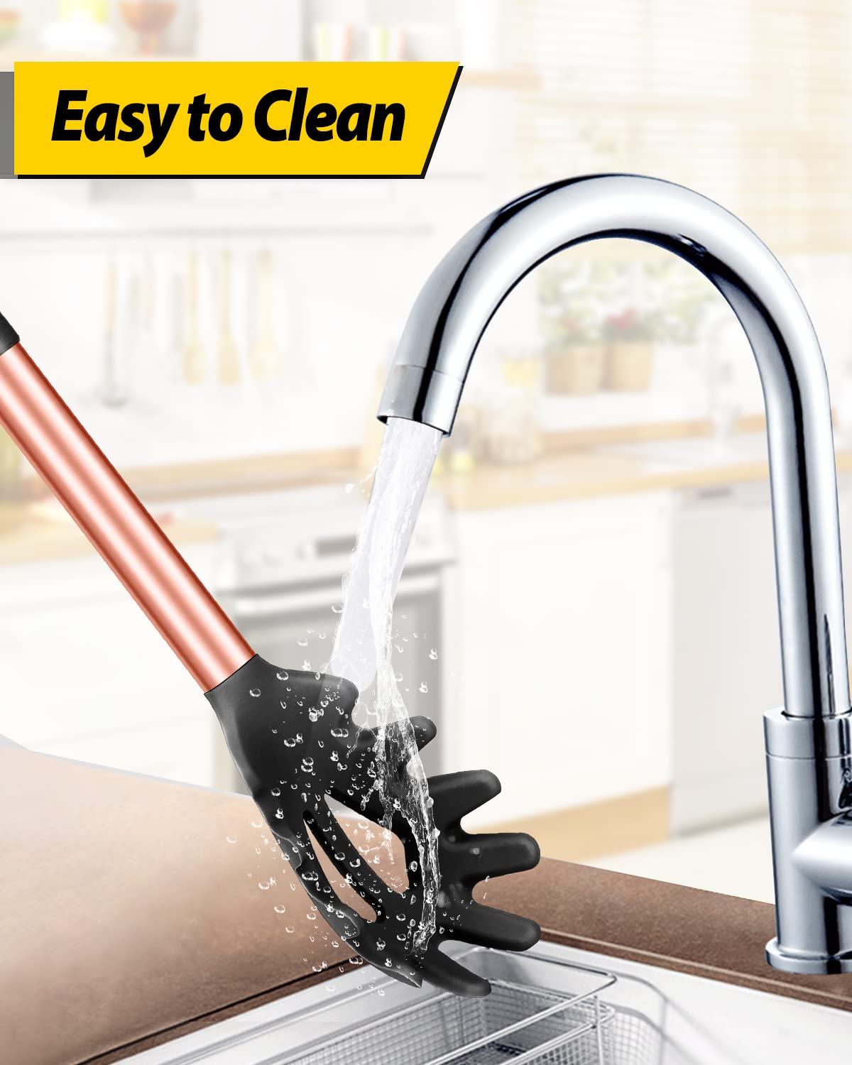 Forchette Per Pasta In Silicone - 2 Pezzi, Anti-calore, Senza BPA, Safe Per Pentole - Foto 6