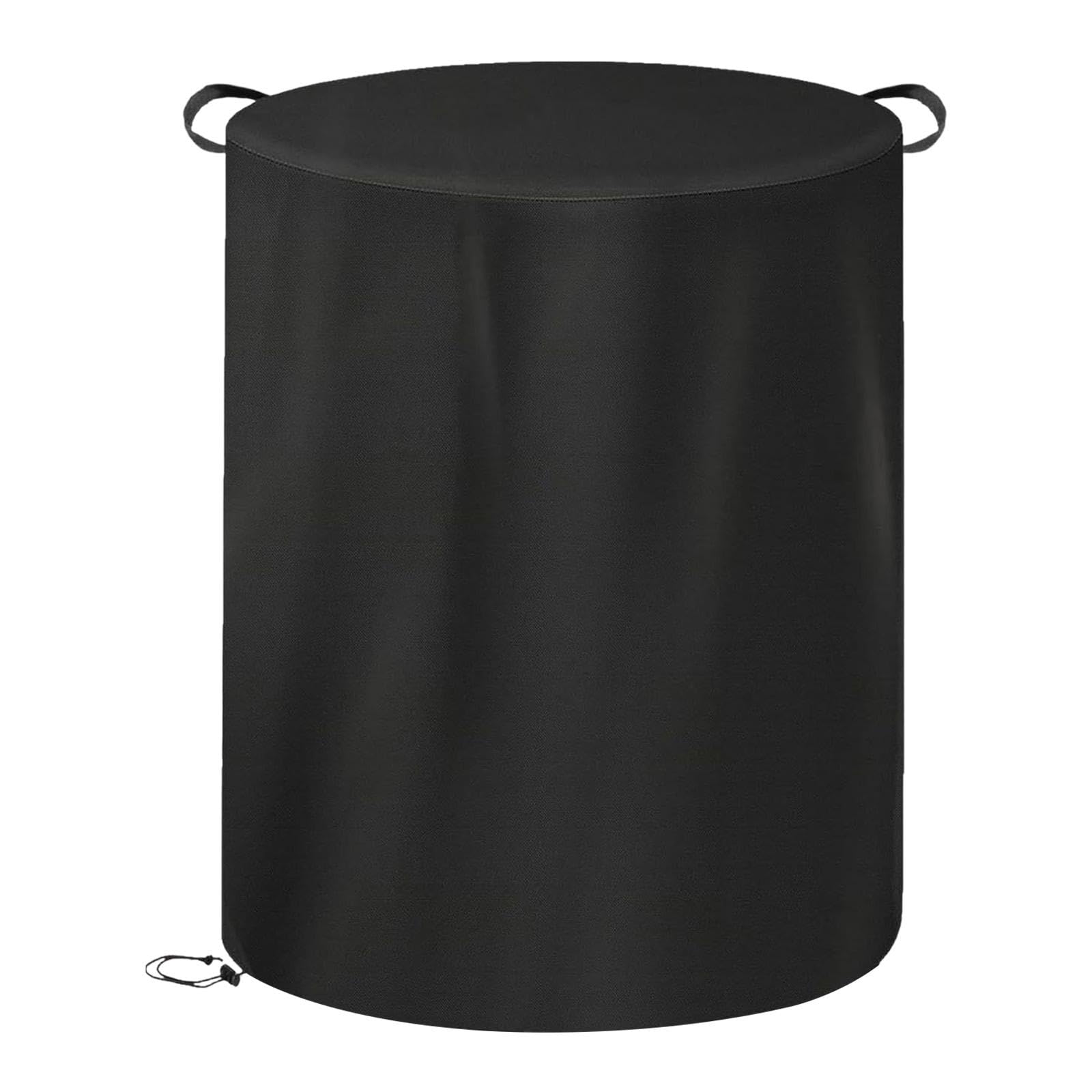 Fire Pit Cover Winter Waterproof Fire Column Cover for Yard Fireplace Garden with Handle