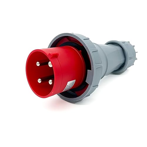 125A 4Pin Male Plug, (Compatible with 100amp Electrical),380V-415V 3P+E 6H