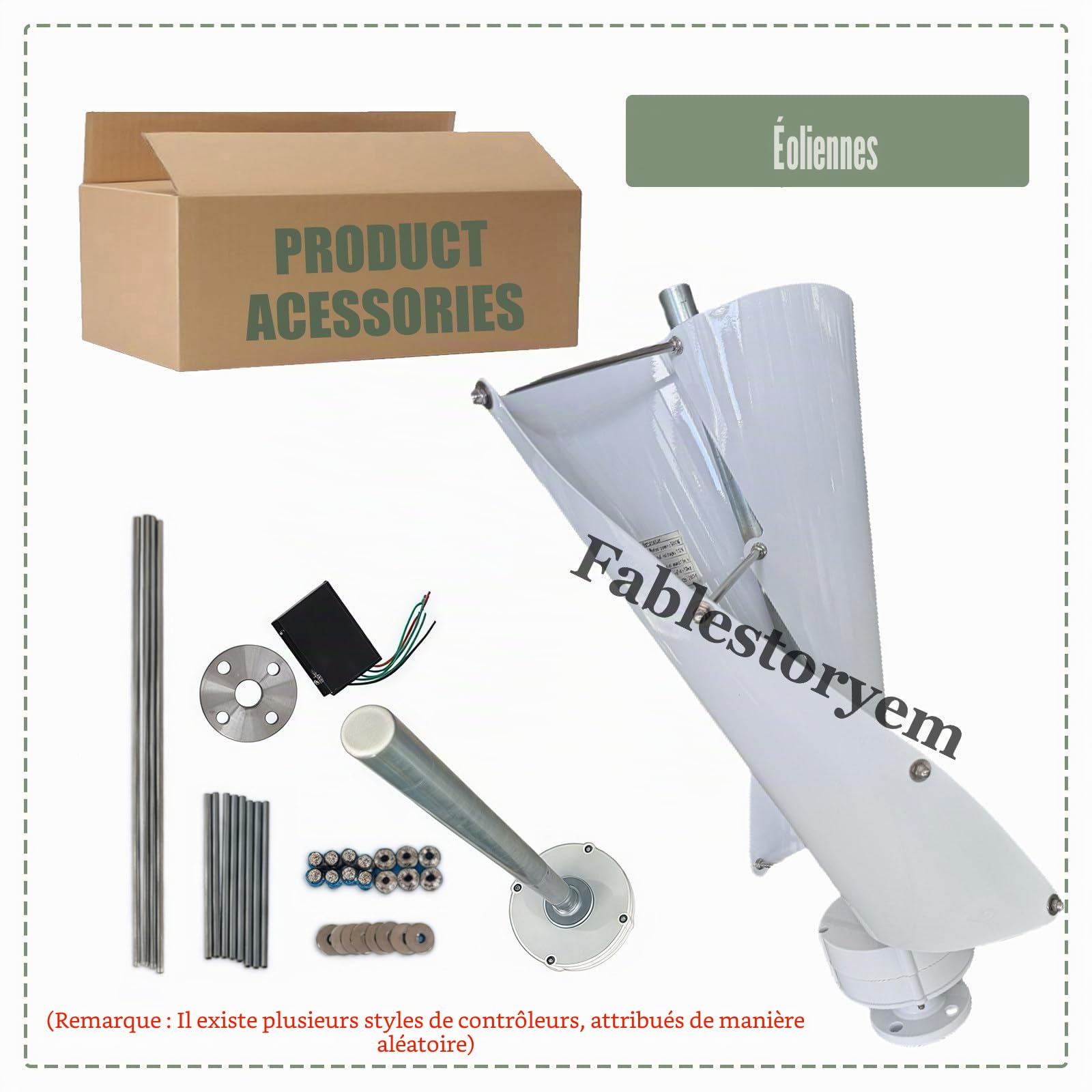 12000W Kit de Générateur d'éolienne, éolienne Verticale à Arbre de Lévitation Magnétique Hélicoïdal 12V 24V 48V, avec Contrôleur MPPT, pour Système Solaire éolien Hybride,E-12V