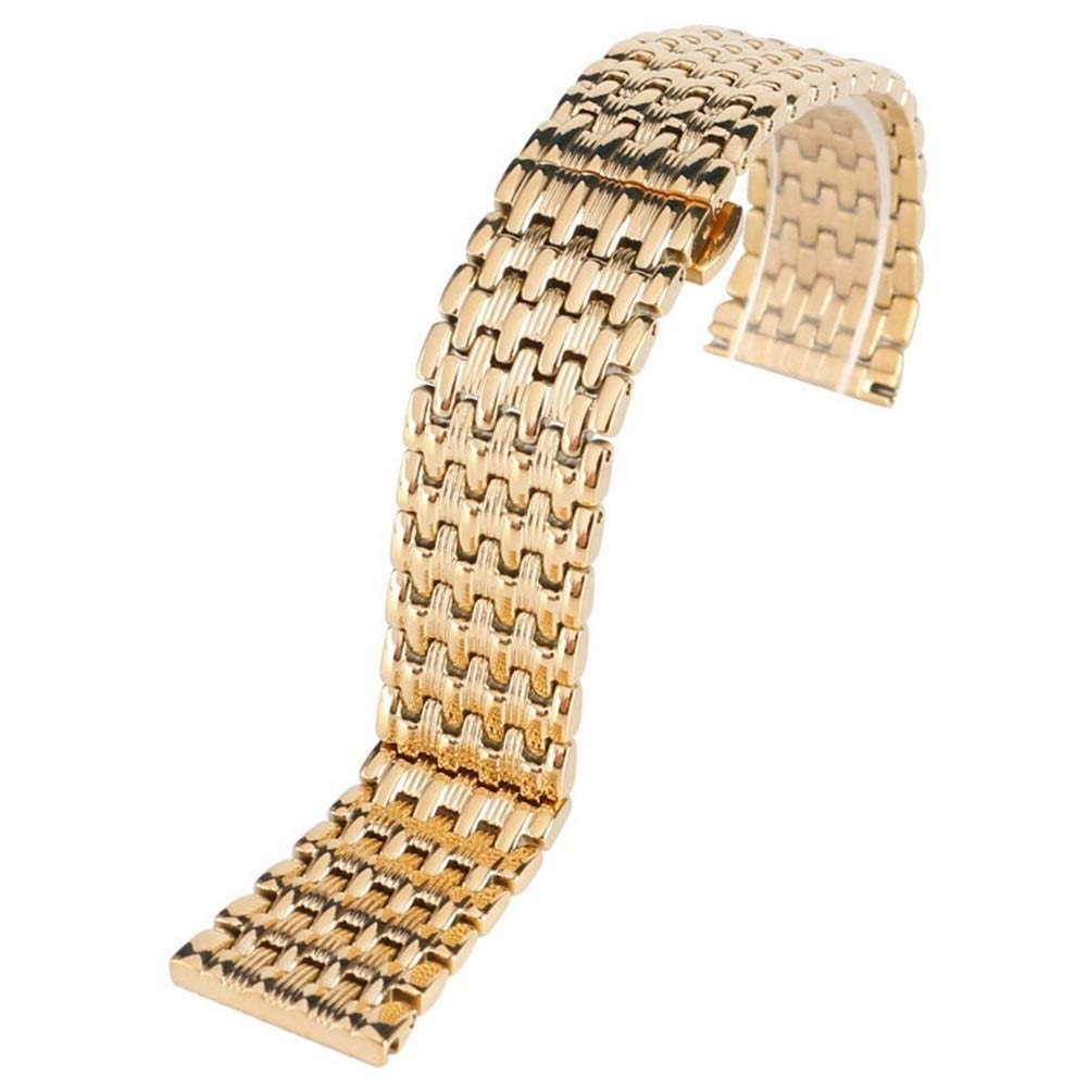 uhrenarmband aus Edelstahl, 18/20/22 mm, gelbgoldarmband, Druckknopf, versteckter Verschluss, massives verbindungsstück, verstellbar + 2 federstege