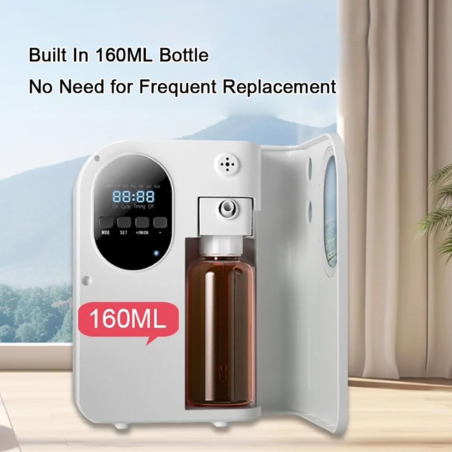 Difusor de aroma inteligente con pantalla LCD y ventilador integrado para el hogar, hotel y espacios de oficina