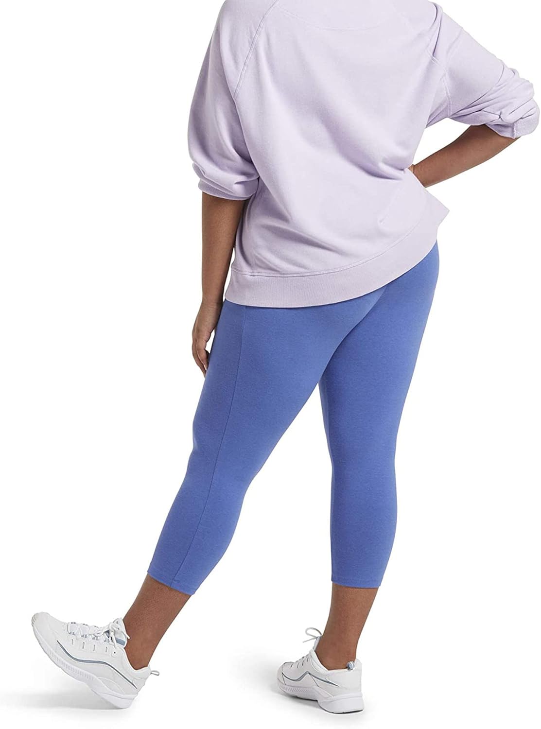 No nonsense Women's Soft Cotton Capri Leggings with Side Pockets Workout Stretch Pull On Pants - Image 2