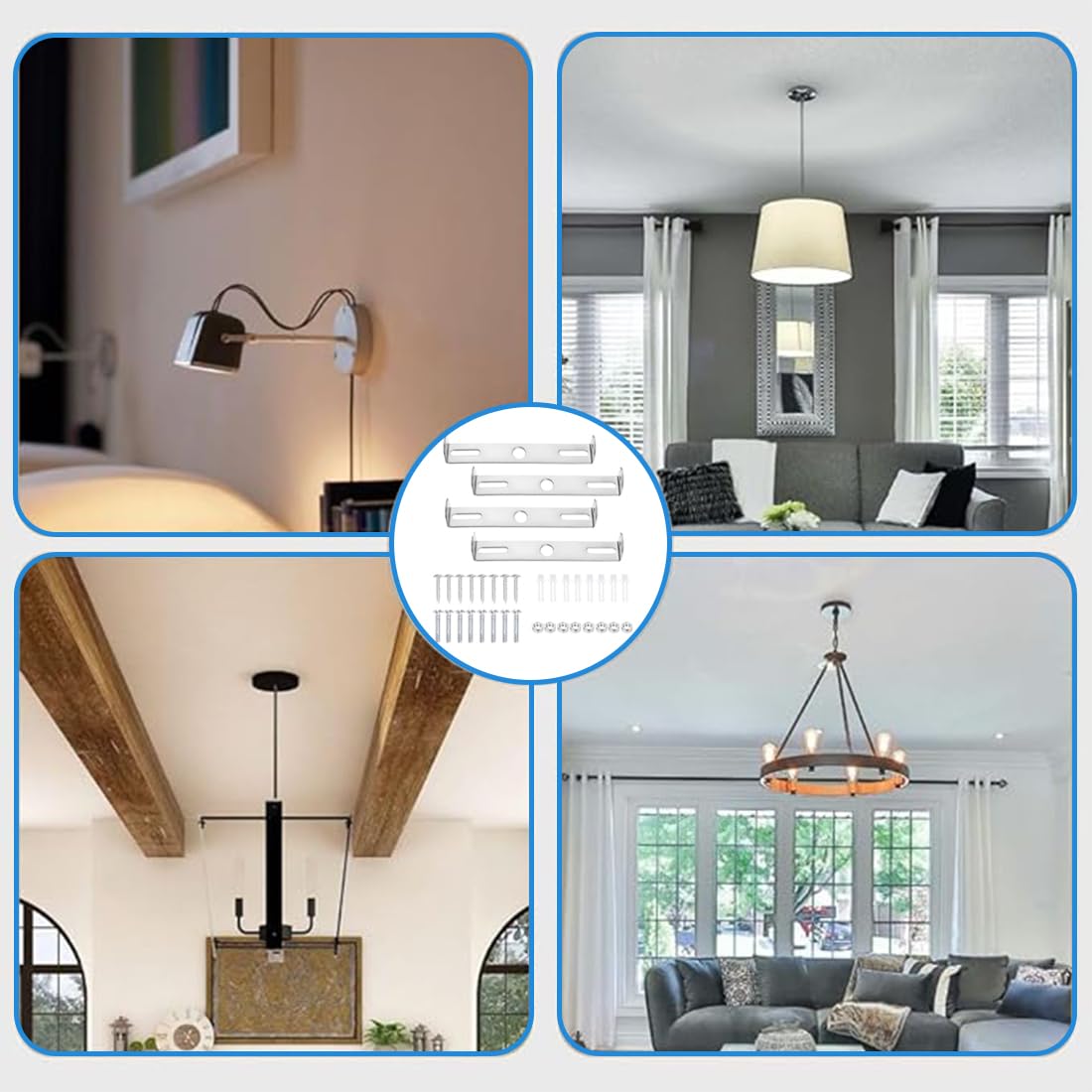Plafondlamphouder, 90 Mm, Plafondhanglamp, Houder Met Schroeven Accessoires Voor Thuis Kantoor Plafondverlichting Ophanging
