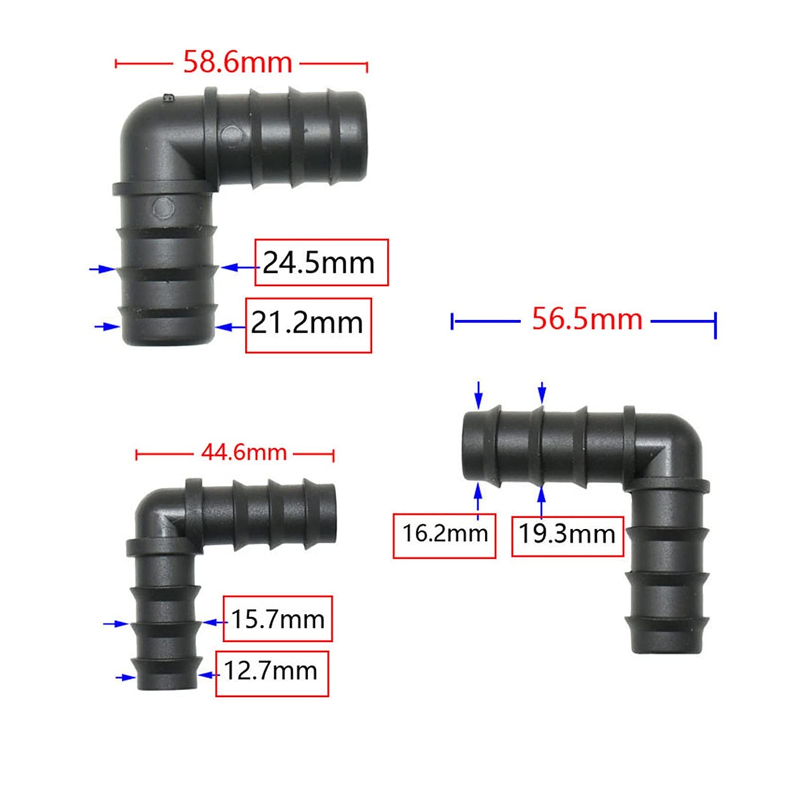 Armatura do nawadniania kropelkowego Złącze do wody natryskowej 50 szt. 16 mm 20 mm 25 mm PE Rura Trójnik Kolanko Naprawa Koniec Korek Łącznik 1/2 3/4" Ogród Nawadnianie Kroplowe