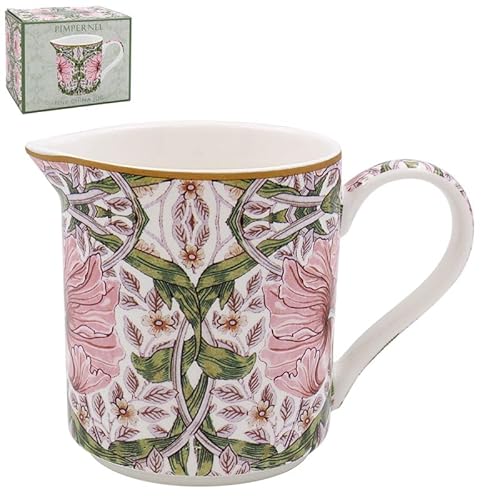 The Leonardo Collection William Morris Pimpernel Jug for All Types of Kitchen | Ceramic Jug for Multiple Use in The Kitchen | Beautiful Jug for Milk or Cream | Jugs for Everday Use