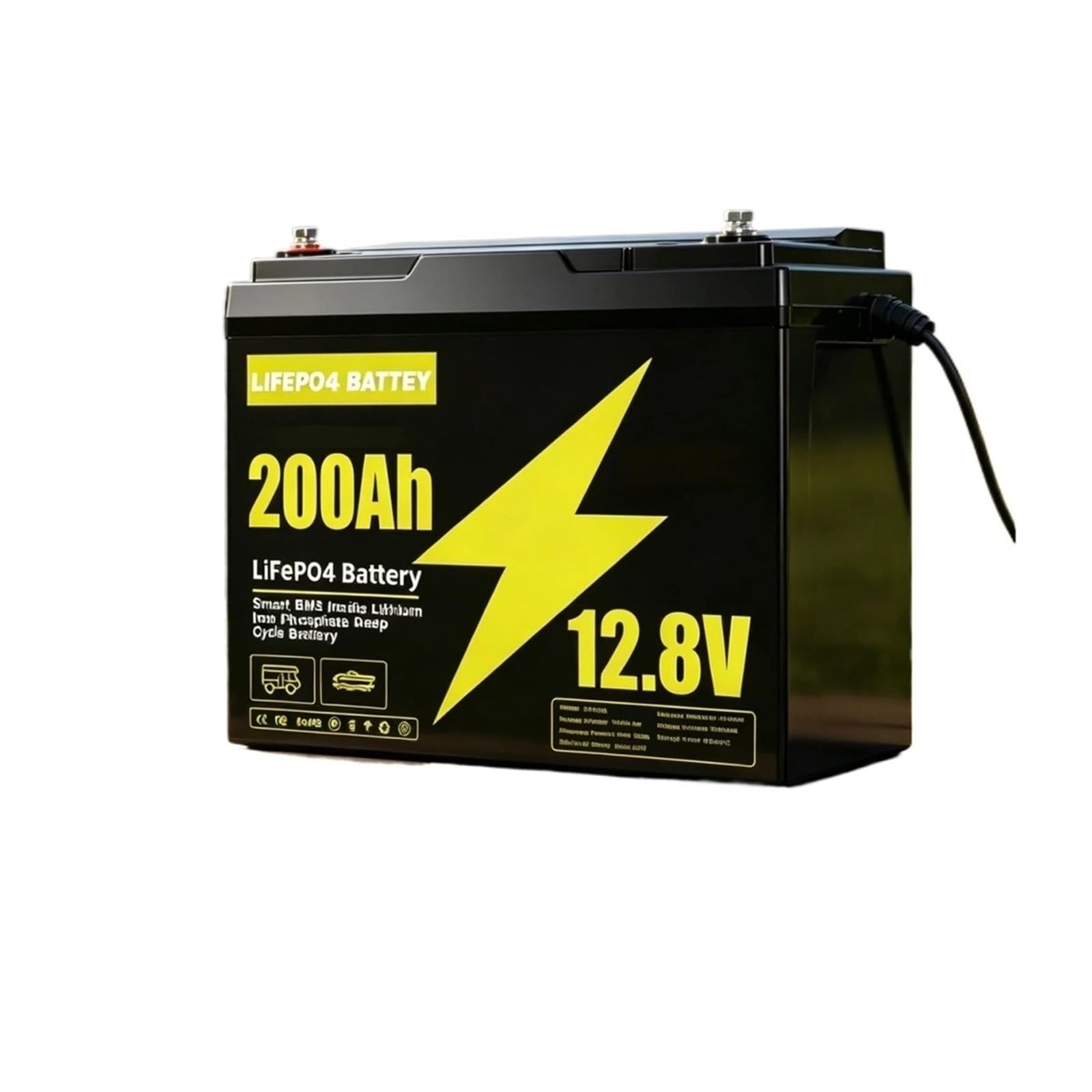 Batteria A Ciclo Profondo 12V 200Ah LiFePO4 Batteria 100A BMS | Solare portatile ricaricabile 15000 cicli(12V LiFePO4 120Ah)