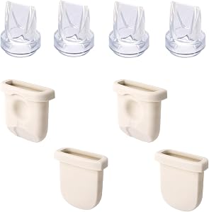 8pcs Replacement Parts for eufy Breast Pump, 4 Silicone Diaphragms & 4 Duckbill Valves Accessories Kit Compatible with eufy S1 Pro, S1, E10, E20 Wearable Breast Pump