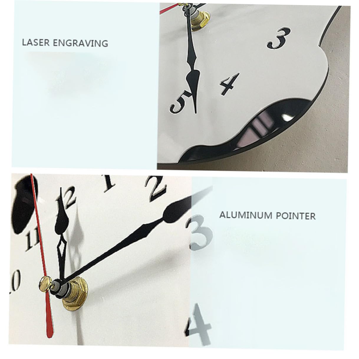 Reloj Material Ecológico y Duradero Acrílico de Pared Creativo Diseño de Perro Moteado Silencioso y Preciso, Adecuado para Cocina o Habitación Infantil